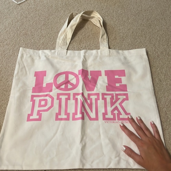 large Victoria’s Secret PINK canvas tote bag - Picture 2 of 5